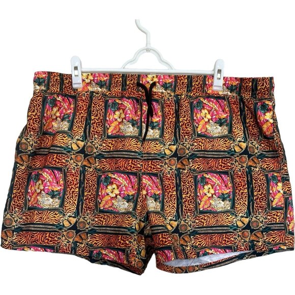 ASOS DESIGN Animal Tropical Floral Print Mesh Inside Swim Trunks Size 42-44 - Picture 1 of 6